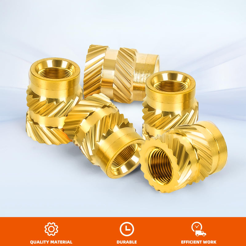 [Australia - AusPower] - M3 Threaded Inserts, M3 x 6mm x 5mm Metric knurled Nuts, 3D Printing Brass Nuts Female Threaded Inserts Brass Heat Set Insert Embedment Nut, 100 PCS 