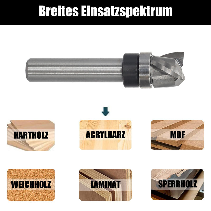[Australia - AusPower] - AKYLIN Spiral Flush Cutter 8 mm Shank, Up Cut Spiral Cutter for Router, 12 mm Cutting Diameter, 10 mm Cutting Length, Spiral Grooved Bottom Ball Bearing Wood Cutter for Cutting Wood 8x12x10mm 