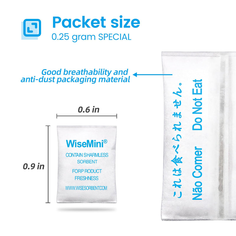 Wisesorb 0.25 Gram 1200 Pack Silica Gel Packets, Dessicant Packets, Silica Gel Packs, Moisture Absorbers for Food Storage, Food Safe Desiccant Dehumidifiers 0.25g*1200Pcs