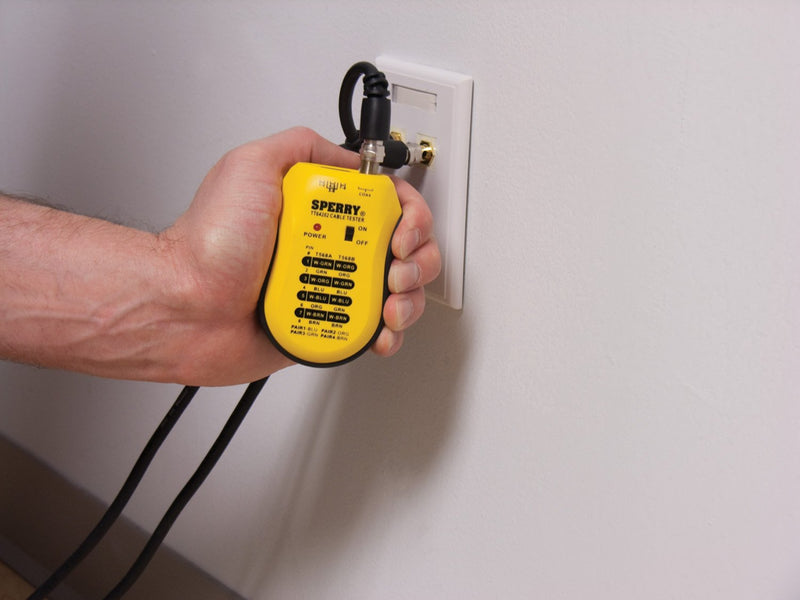 [Australia - AusPower] - Sperry Instruments TT64202 Cable Test Plus, Coax & UTP/STP Cable Tester - Detects: Shorts / Miss-wires & Reversals, Wiring Reference Chart Included, 2 Pc. Kit, Yellow & Black 
