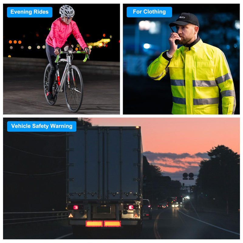 PATIKIL Reflective Stickers, 30 Pcs Safety High Visibility Reflective Sticker Waterproof Driveway Reflectors for Bicycle, Motorcycle, Fluorescent Yellow (Rectangle)