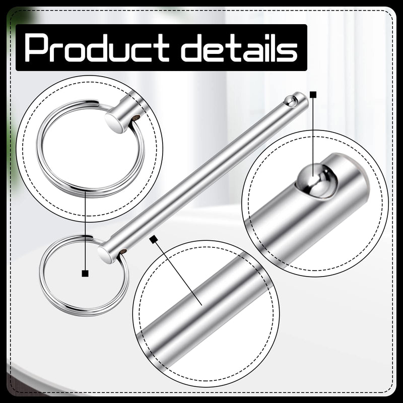[Australia - AusPower] - LEIFIDE Quick Release Pin for Bimini Top,Diameter 0.25 inch, Usable Length 2 x 19/25'' (70mm) Total Length 3 x 3/20'' (80mm) Bimini Top Pin Marine Hardware Pin Stainless Steel Trailer Pin (8 Pcs) 8 