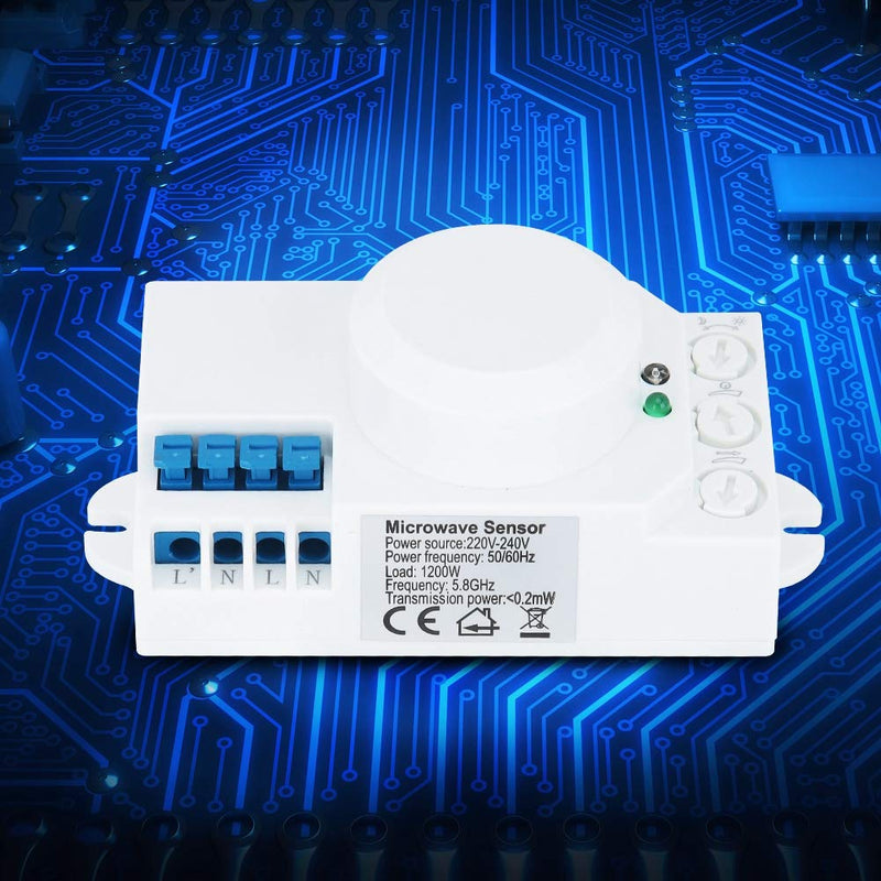 [Australia - AusPower] - 5.8GHz Microwave Sensor Switch Lighting Sensor Body Motion Car Detector Light Switch AC 220V-240V SK-805 