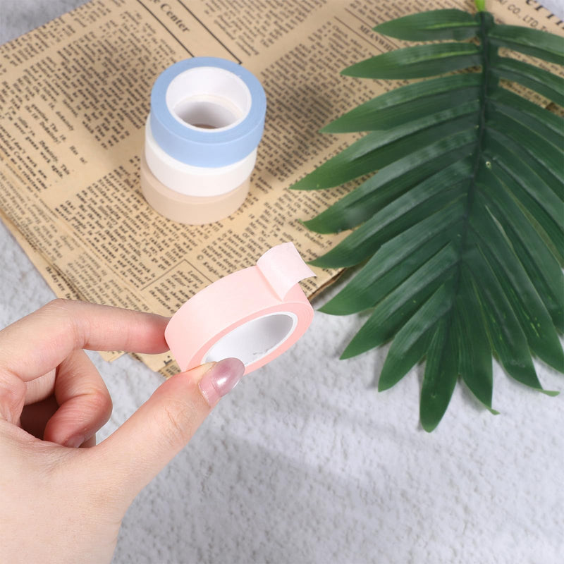 4 Rolls White Pink Washi Tape Blue Decorative Tape Solid Washi Tapes 0.6" x 32ft/Roll Self-Adhesive Decorative Tapes Beige Sticky Masking Tapee for Journals Scrapbooks Planner DIY Caft Gift