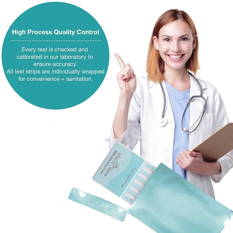 Easy@Home Multi-Drug Screen Test: 5 Pack Urine Drug Tests Kit, Testing BZO/COC/THC/MET/MOR/OXY/BAR/BUP/MTD/TCA, Instant Drugs Test Including Marijuana Test, #EDOAP-7104