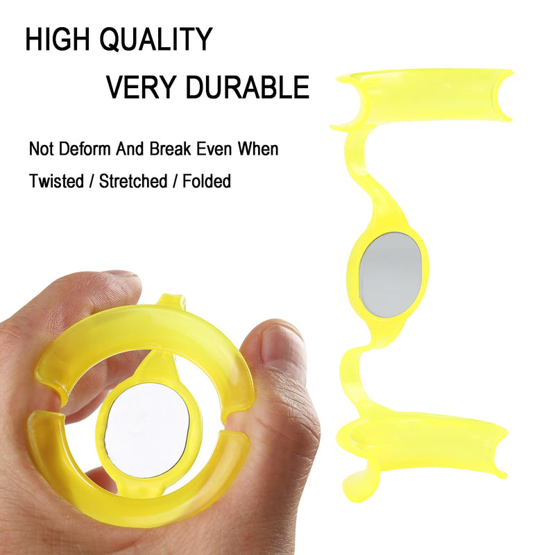 [Australia - AusPower] - Dental Cheek Retractor Mouth Opener M Shape Autoclavable with Mirror for Teeth Whitening Mouthpiece Dentist Tools(10Pcs Yellow) 