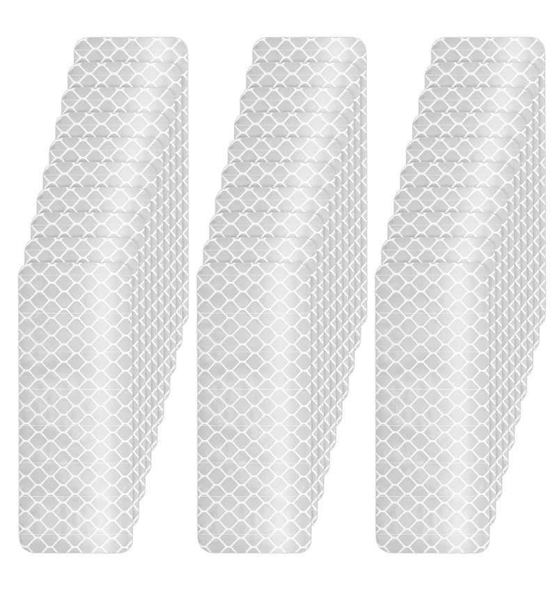 30 Pcs Reflective Stickers for Helmet, White Reflective Tape Safety White Outdoor Waterproof Tape Use on Bike/Truck/Car/Motorcycle/Clothing/Helmet 2.36" X 1.18"