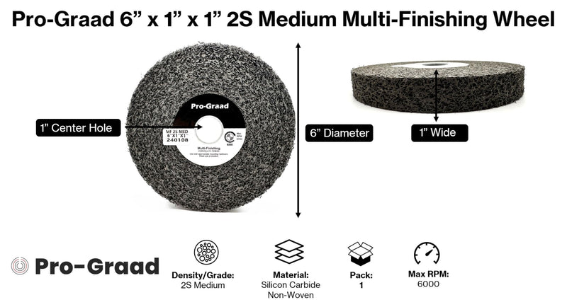 [Australia - AusPower] - Multi-Finishing Wheel – 6” x 1” x 1” 2S Medium Grit Silicon Carbide - Stainless Steel Finishing Convolute Wheel 13171 – for #4 Finish - 1 Pack 6" x 1" x 1" 2S Medium 