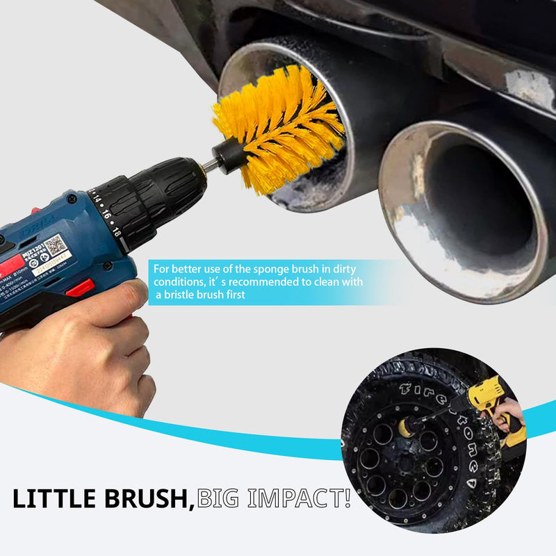 Car Wheel Hub Drill Polishing Cone Sponges, Polishing Pads, Polishing Balls, with Handheld Extension Holder, Suitable for Standard Household Electric Drills. (Cone_8) cone _8