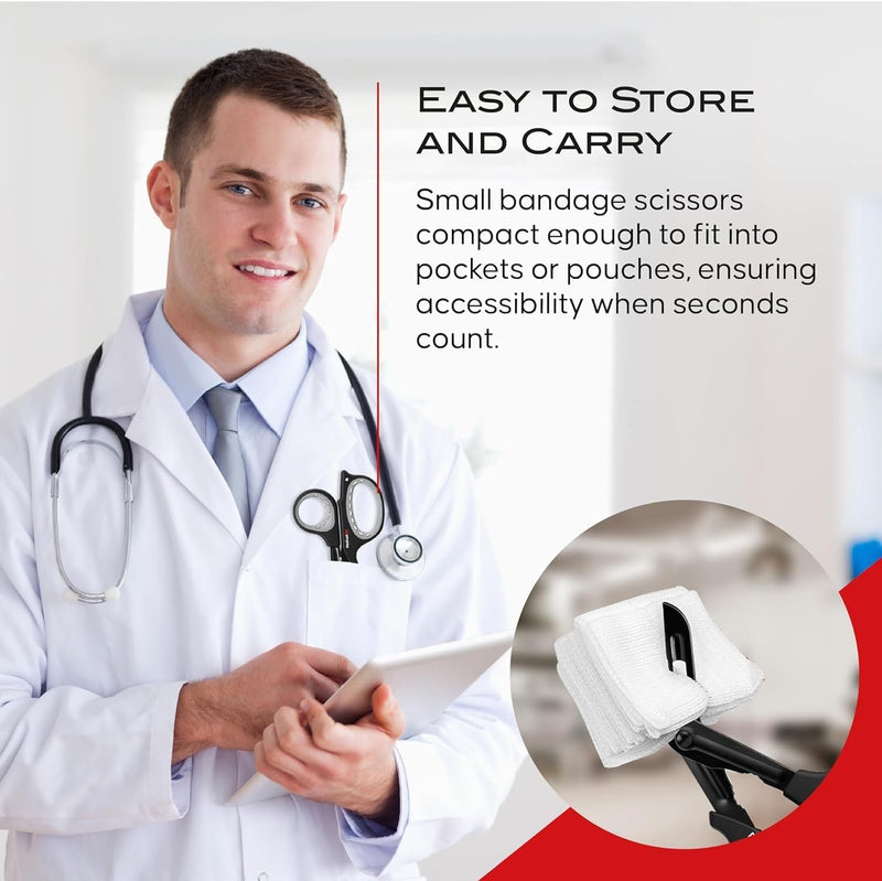 [Australia - AusPower] - Trauma Shears for Doctors, Nurses, Paramedics, EMTs – 7.5” Rubberized Bandage Scissors for Easy Grip - Trauma Shears for Nurses and First Aid Box – Stainless Steel First Aid Scissors 