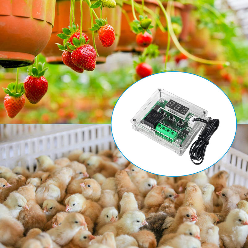 [Australia - AusPower] - 6pcs W1209 12V DC Digital Temperature Controller Board with Case Micro Digital Thermostat -50-110°C Electronic Temperature Temp Control Module Switch with 10A One-Channel Relay and Waterproof RED 12V RED 