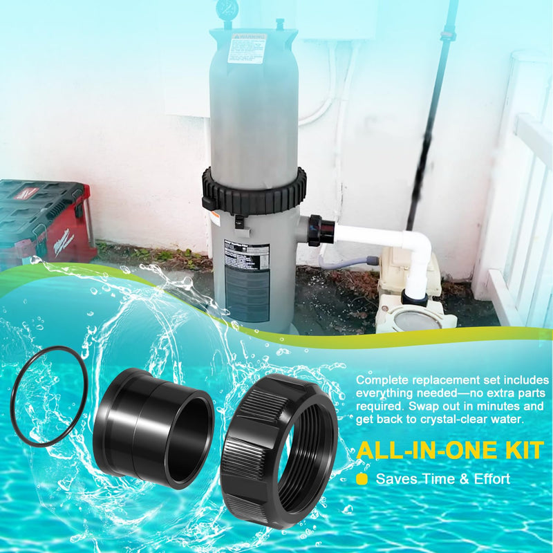 [Australia - AusPower] - R0522900 Universal Half Union Replacement Kit for Zodiac Jandy CV, CS, CL and DEV Series Pool and Spa Cartridge Filters 