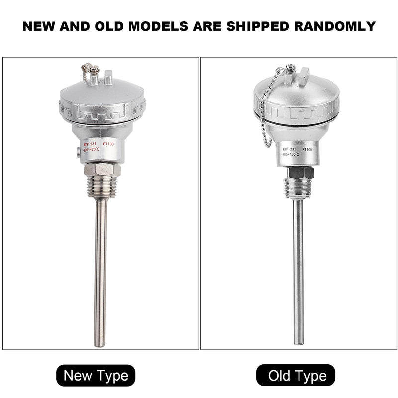 [Australia - AusPower] - PT100 Temperature Sensor Probe 100mm, 1/2" NPT Thread, 201 Stainless Steel Terminal Head 