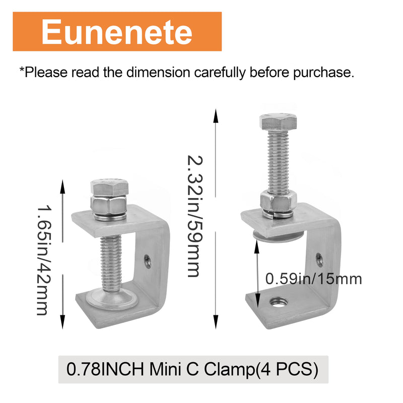 [Australia - AusPower] - 304 Stainless Steel C-Clamps,20mm Mini Tiger Clamps for Woodworking,C-Clamp 4 pack 20mm - 4 Pcs 