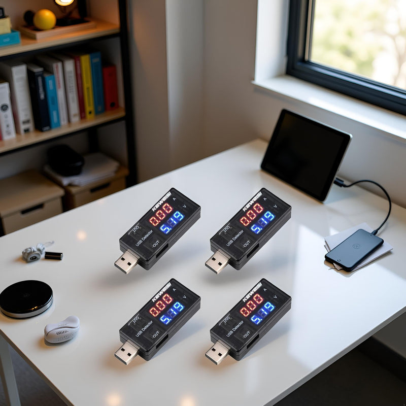 [Australia - AusPower] - 4PCS USB Power Meter, USB Current Meter, 3-9V 0-5A Voltage Tester Multimeter, LCD Digital Multimeter Current Tester Voltage Detector, USB Tester DC LED Display Tools and Home Improvement Electrical 