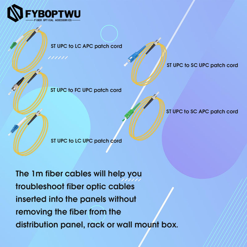 [Australia - AusPower] - Fiber Optic Cable Troubleshoot Kit - 1pc OPM & VFL All-in-one Tester & 5 Short Patch Cords & 8pcs Adapters or Loopback Tester, Visual Fault Locator, OPM (-70) dBm~(+6) dBm, 