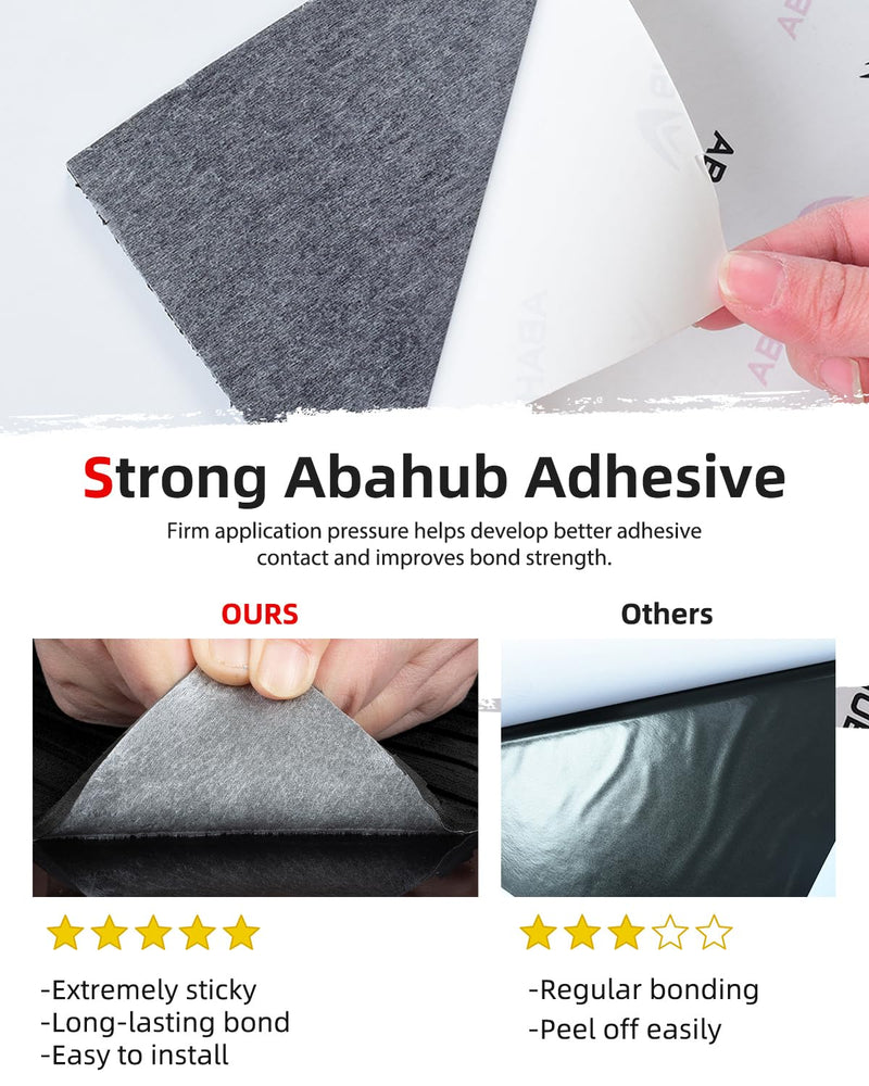 Abahub EVA Foam Boat Flooring Strip Cut Pattern Marine Decking Sheet with Self-Adhesive Carpet for Motorboat Kayak Surfboard SUP 96''x16''/47'' Black 96''L x 16''W