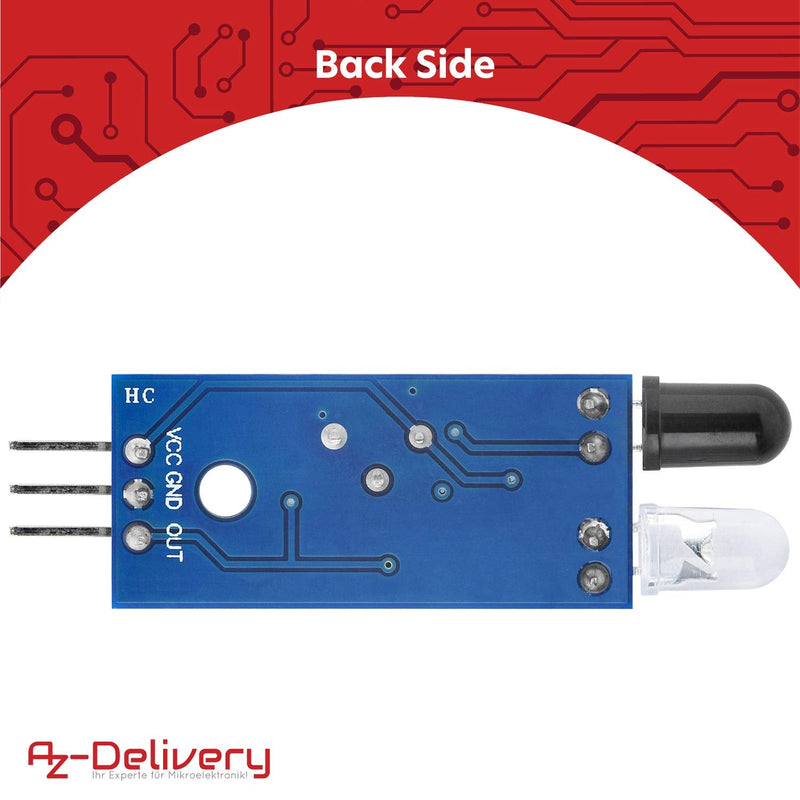 AZDelivery 5 x IR Infrared Module for Obstacle Detection Distance Sensor Compatible with Arduino and Raspberry Pi Includes eBook!