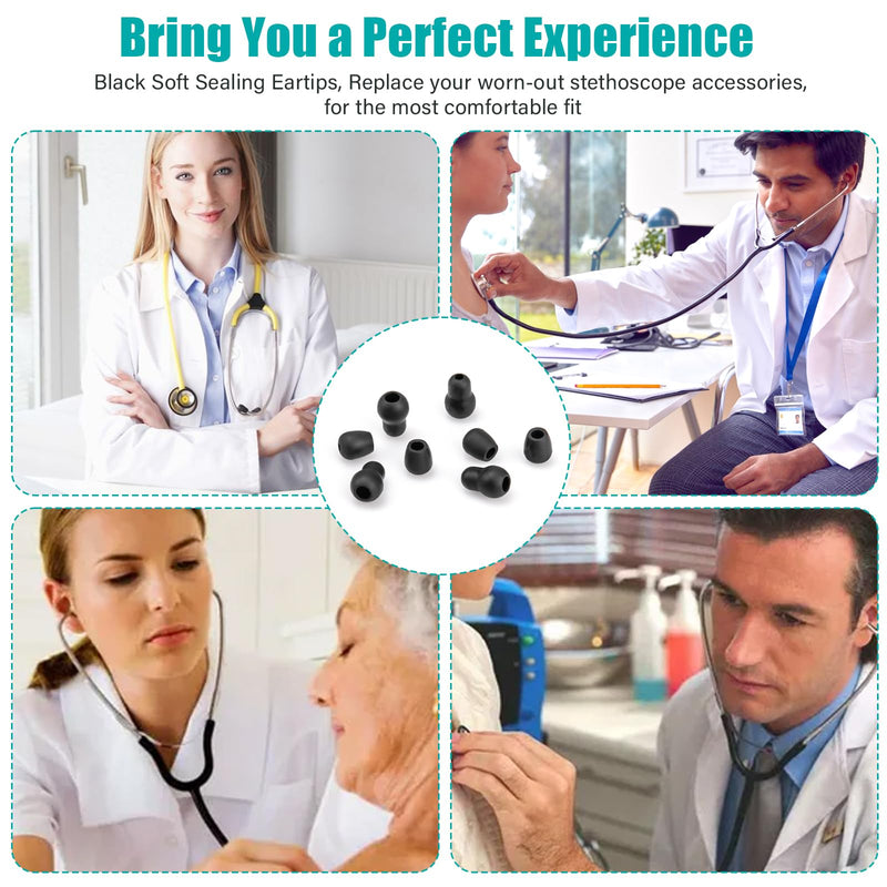 [Australia - AusPower] - Stethoscope Ear Tips Replacement for Littmann Stethoscopes, Compatible with Littman Ear Tips, Stethoscope Ear Pieces, Cardiology IV Parts and Littmann Stethoscope Parts - Soft Sealing Eartips (8 PCS) 