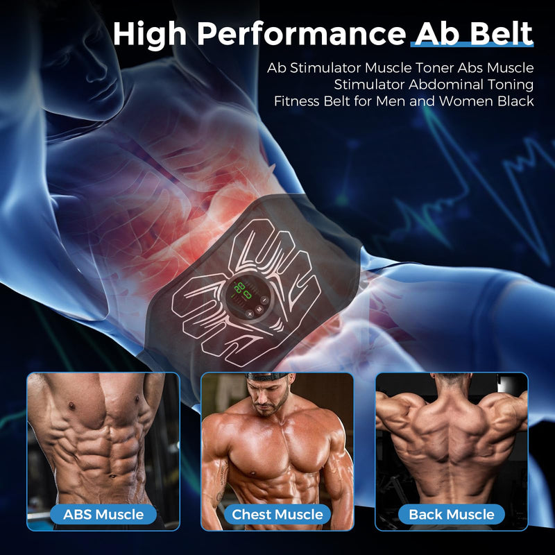 ABS Stimulator,Ab Machine, EMS Muscle Stimulator Ab Workout Equipment, Ab Machine Abdominal Trainer for Men and Women Home Fitness Training, Electric Muscle Stimulation Core Exercise Device White