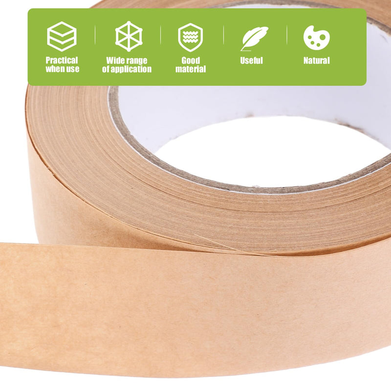 36mm Kraft Paper Tape for Watercolor Painting Stretching Professional Brown Wet Water Activated Packing Tape for Art Framing Picture Mounting Crafting Supplies, 1 Roll