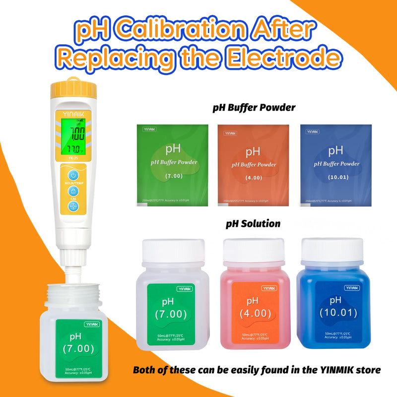 [Australia - AusPower] - YINMIK pH Meter Replacement Probe, New Spear Tip pH Electrode for Food pH Meter, Digital pH Sensor for Food and Semi-Solid pH Tester 