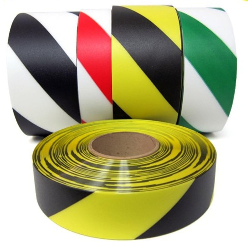 DuraMark EC-700 Hazard Safety Warning Stripe Tape - Durable Outdoor Heavy Duty Rubber Base, Reflective Slip Resistant Bast Certified for Pavement Marking, Hazardous Areas (Green & White, 2" X 18') 2 Inch Green & White