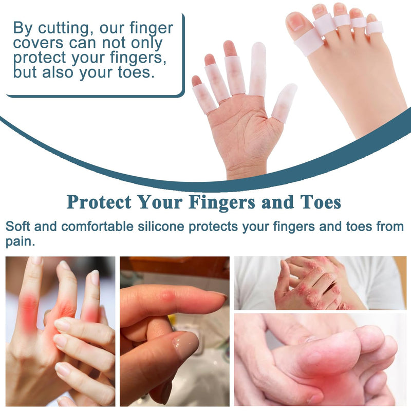 [Australia - AusPower] - Silicone Finger Cots: Soft Thumb Protector 30 PCS Fingertip Covers for Cracked Finger, Arthritis, Eczema, Nail Tips Guards (30) 