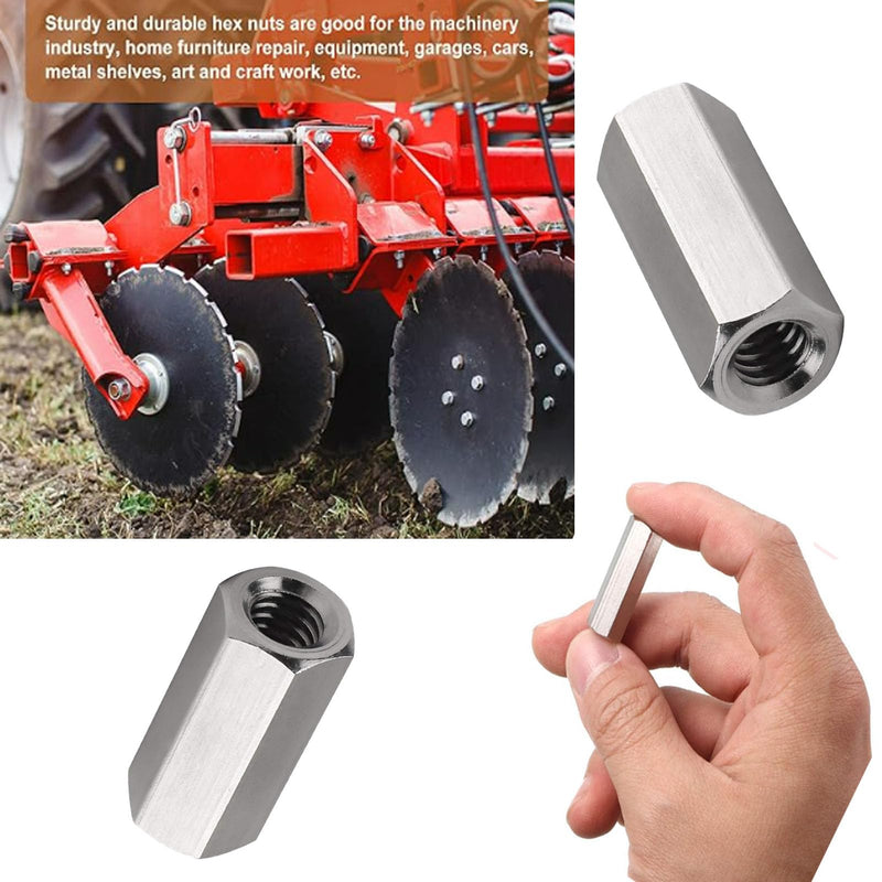 [Australia - AusPower] - M8 X 1.25-Pitch 24mm Length Metric Hex Coupling Nut 304 Stainless Steel Rod Coupling Nuts?Silver color 4? 