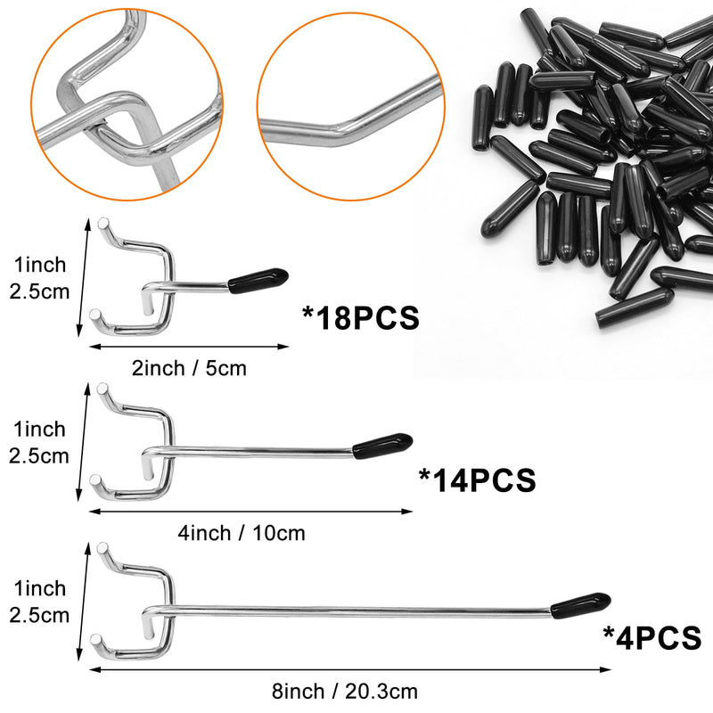 [Australia - AusPower] - Pegboard Hooks Pegboard Accessories,2 inch,4 inch,8 inch,Pegboard Organizer Kit for Garage Organization,Tool Storage,36 Pack 