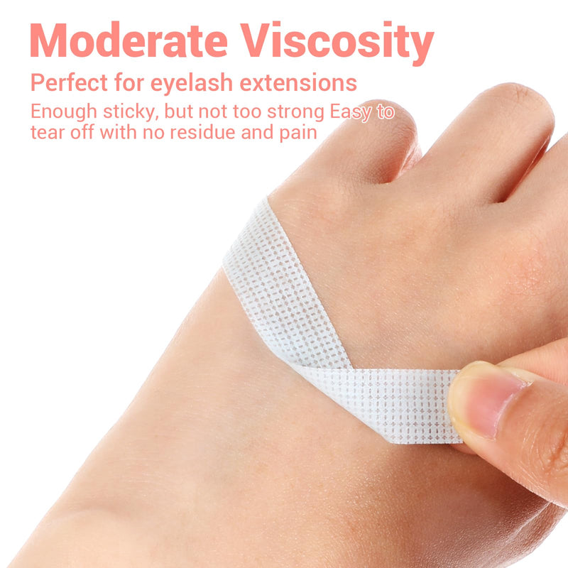 Sibba Silicone Gel Lash Tape for Eyelash Extensions, Breathable Eyelash Extension Tape for Sensitive Skin Makeup Removal, 0.5 in x 11.81 ft 2-Pack Professional Makeup Supplies Pink & Blue