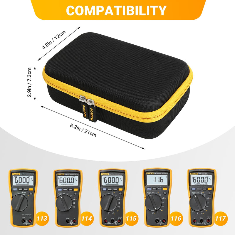 [Australia - AusPower] - Hard Carrying Storage Case for Fluke 117/115/116/114/113/177/178/179/233 Digital Multimeter， Multimeter Testers Tools Storage Organizer Holder Bag 
