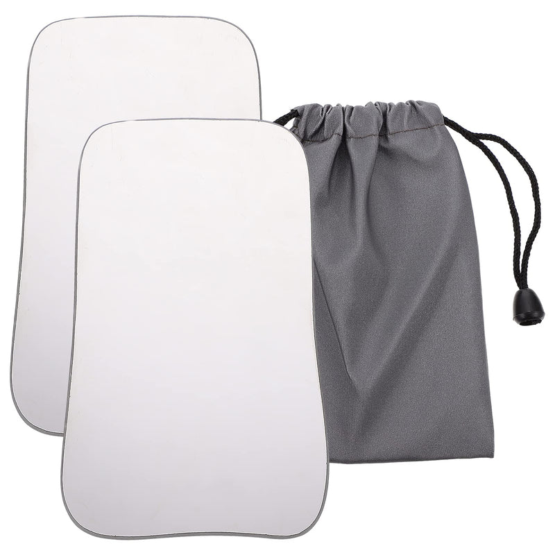 [Australia - AusPower] - EXCEART 2pcs Intraoral Mirrors 2 Sided Pofessional Occlusal Photographic Mouth Mirror Dental Photo Reflector Glass Mirrors Tools for Clinic Doctor Silver 
