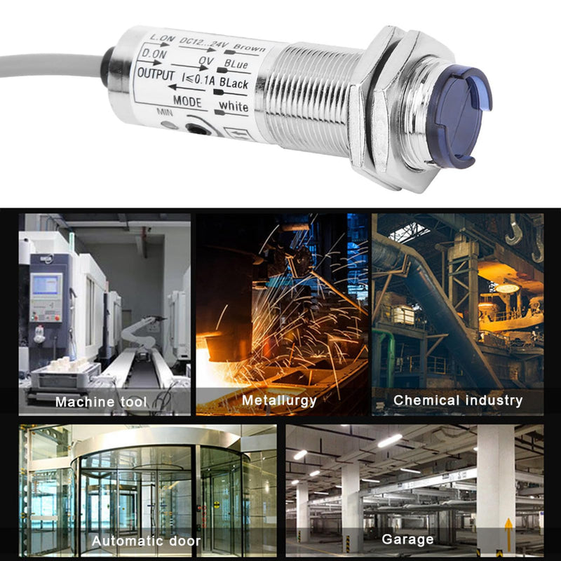 [Australia - AusPower] - Proximity Sensors CDD-40N 18MM 4 Wire Inductive Proximity Sensor Detection Switch NPN DC12-24V 10-30mm Sensing Dist,Fiber Optic Sensor 