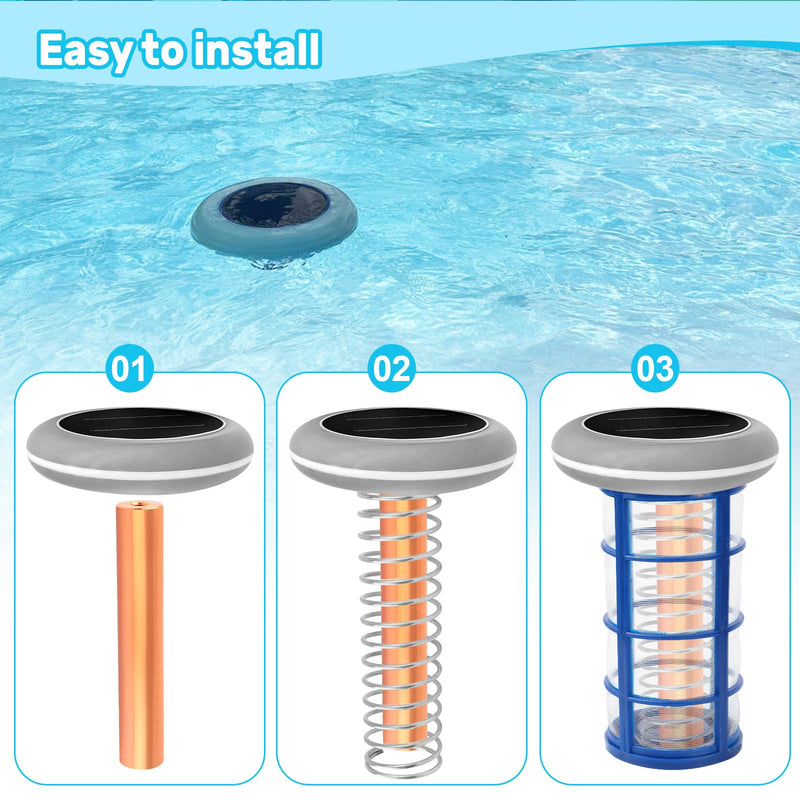 LJB Copper Anode Replacement Kit Includes 4.13"× 0.71" Copper Anode Rod, Filter Screen, Spring, and M6 Screw, Suitable for Pool Solar Ion Generator Copper Anode Replacement