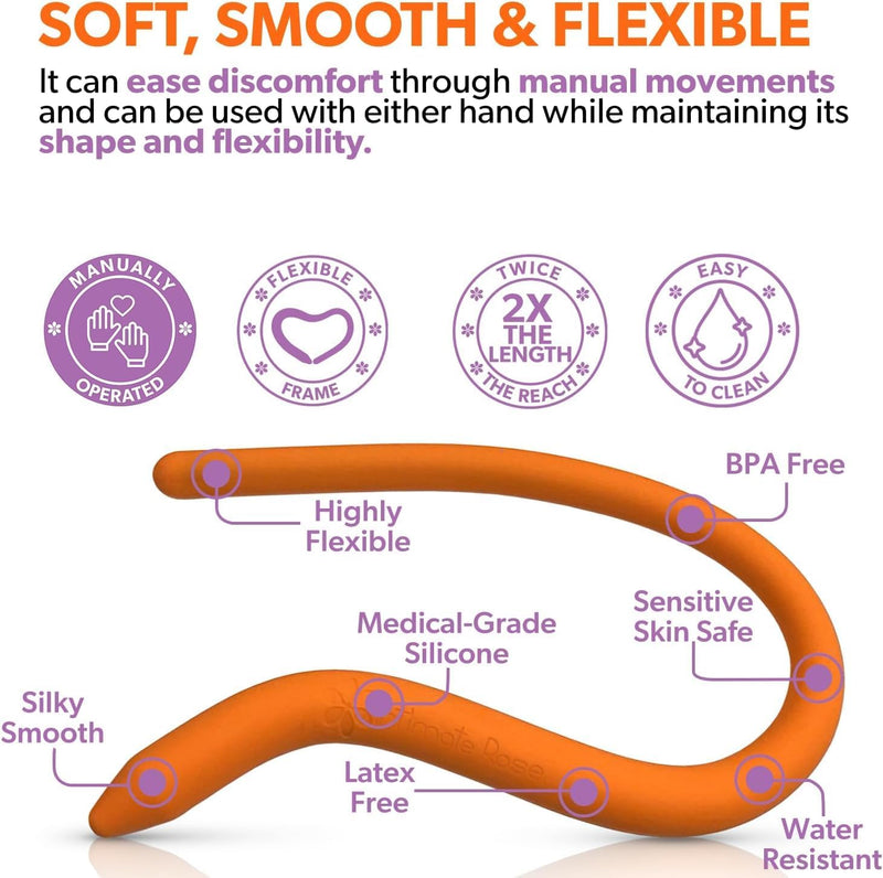 [Australia - AusPower] - Bendable Pelvic Wand Massager - Flexible Pelvic Floor Muscle Trigger Point Relaxer - Perineal Massage Tool for Pelvic Physical Therapy & Pain Relief, BPA-Free, Latex-Free, Adjustable 