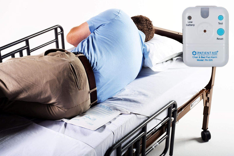 [Australia - AusPower] - Patient Bed Alarm, 10" x 30" Bed Pad with Motion Sensor Alarm, 2 Ring Chime Options, 3 Mounting Options, Including 9V Battery, Bed Alarms and Fall Prevention for Elderly, 1 Yr. Warranty by Patient Aid without Rubber Casing 