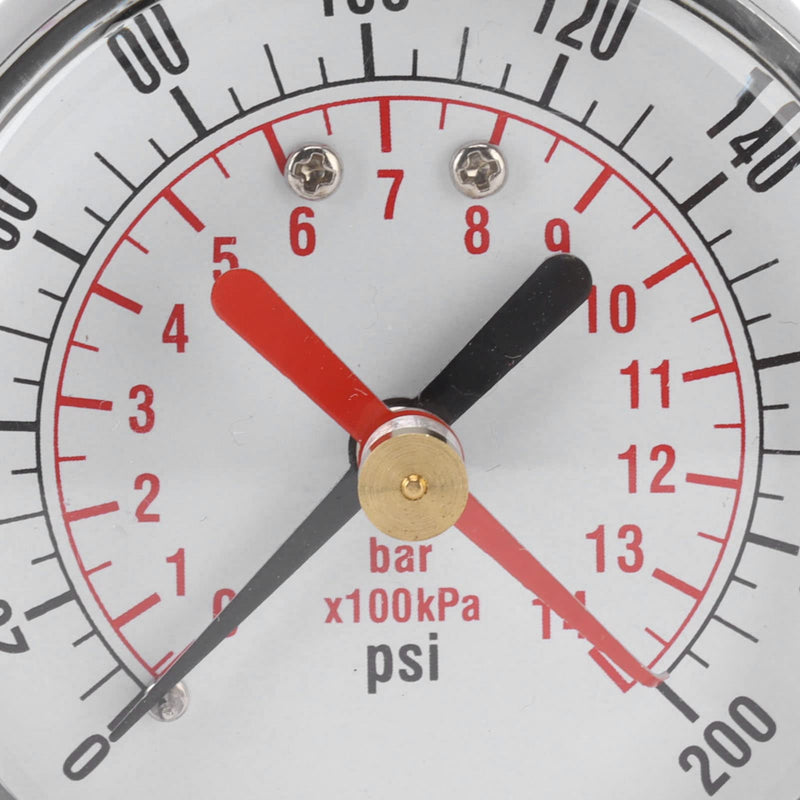 [Australia - AusPower] - Focket Water Pressure Gauge, 0 to 200 PSI 14 Bar, Universal Water Pressure Gauge with 3/4" Garden Hose Thread, Aluminum Alloy Hose Bib Gauge, Water Pressure Gauge 