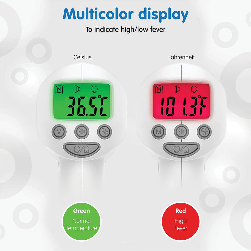 [Australia - AusPower] - Elepho eTherm Pro Medical Quality Non-Contact IR Forehead Thermometer for Family or Office Use. Instant Body, Object, or Liquid Readings. Large LCD Display. 32 Memory Readings 