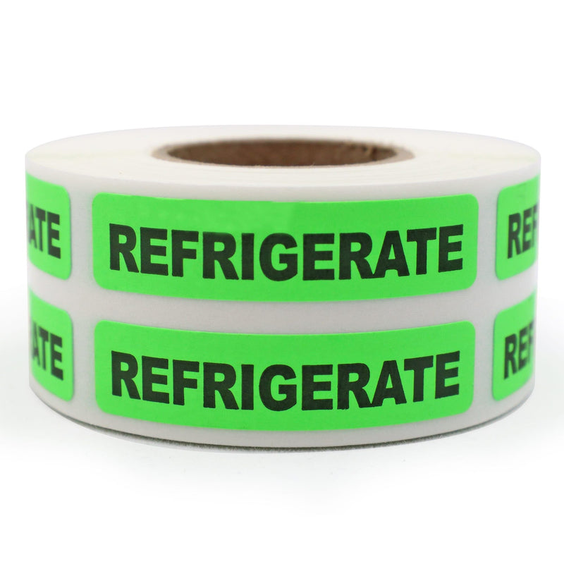 Refrigerate Stickers - Fluorescent Green