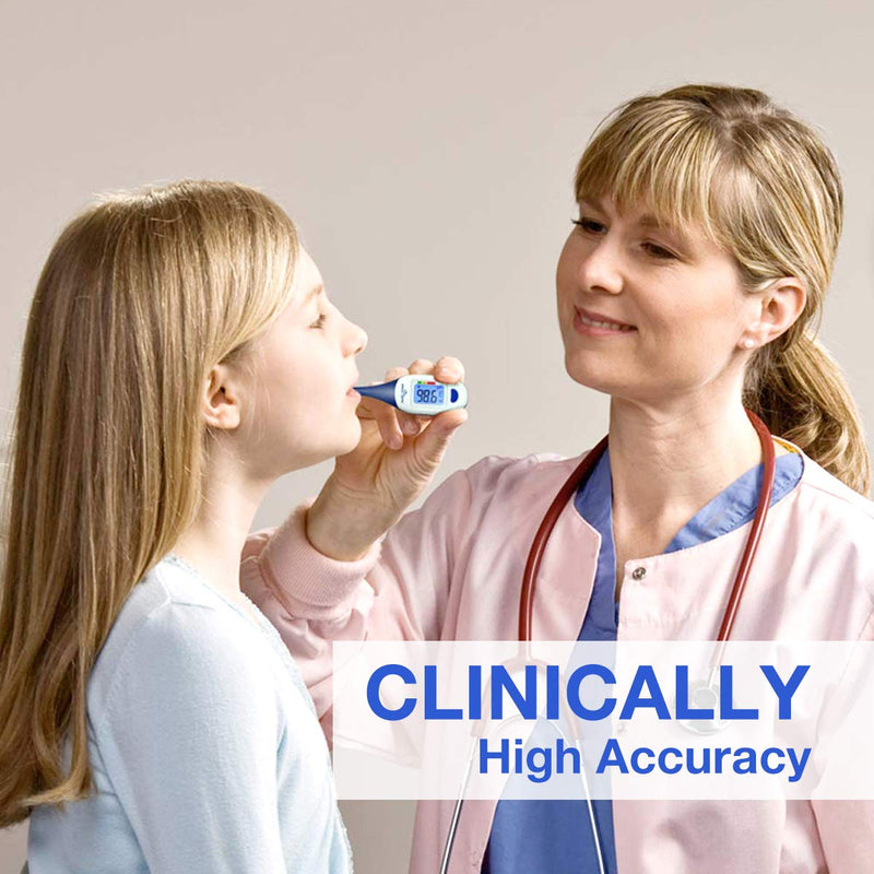 [Australia - AusPower] - Easy@Home Digital Medical Baby Fever Oral Thermometer, Rectal or Axillary Underarm Body Temperature Measurement with Backlit LCD Display, Waterproof Flexible tip,Test Completion & Fever Alarm-EMT-026 