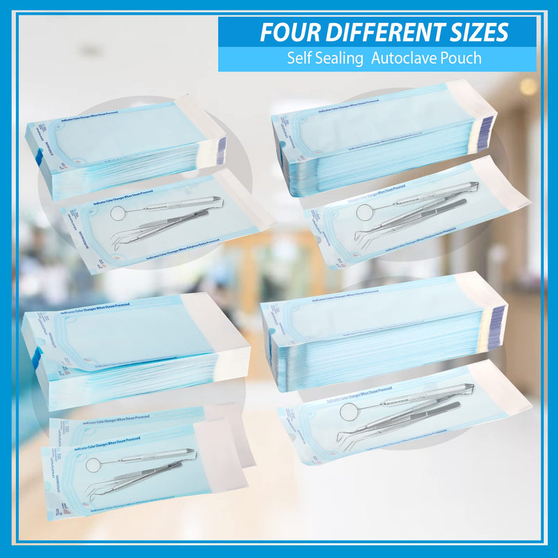 [Australia - AusPower] - 200 3.5" x 5.25" Sterilization Pouch Self Sealing Autoclave Bags for Dental, Tattoo Nail Art Instruments 200 
