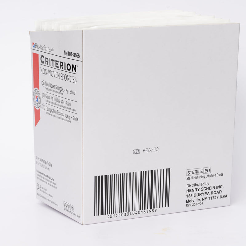 [Australia - AusPower] - Criterion 4x4 Non-Woven Sponge- Rayon/Polyester Blend, 4-Ply, Sterile- 50/PK 50 Count (Pack of 1) 