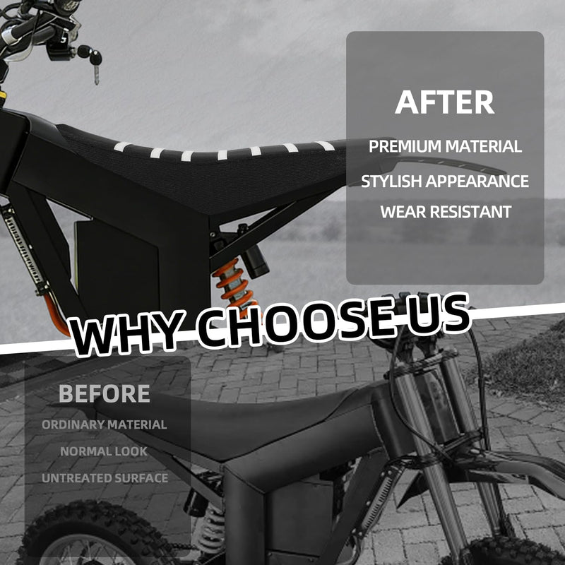 [Australia - AusPower] - Seat Cover for Tutti Soleil 01,PVC Non-Slip Dirt Bike Cushion Cover for Tuttio Soleil01 Electric Bike Off Road-Black Black 