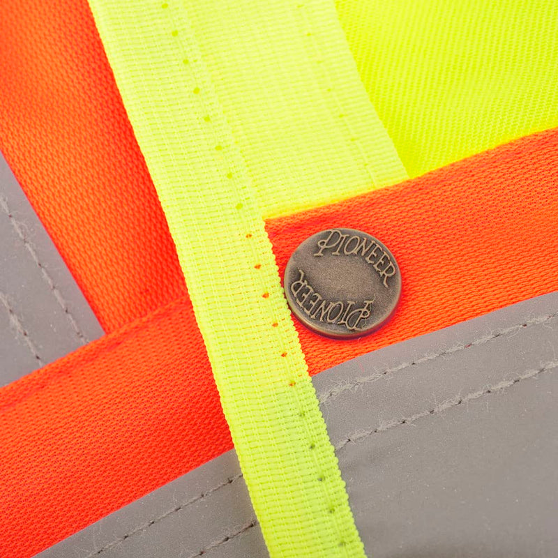Pioneer Hi Vis Surveyor's Safety Vest - Engineer Style - Breathable Mesh & Reflective Tape - 7 Pockets - Hi Vis Yellow/Green 3X-Large