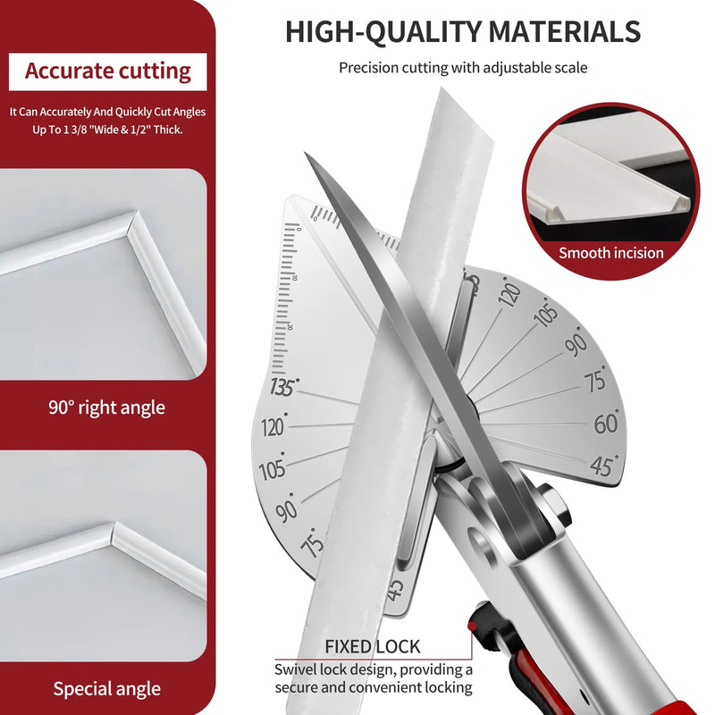 [Australia - AusPower] - Multi Angle Miter Shears Miter Scissors For Soft Wood Plastic PVC Moulding Shoe Molding Angular Trim Cutter Tool, Adjustable at 45 To 135 Degree With Replacement Blades 