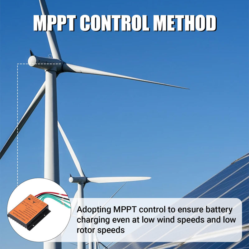 [Australia - AusPower] - Wind Turbine Generator, 12V/24V Wind Turbine Charge Controller IP67 MPPT Wind Turbine 16A 300W-1000W Step up Wind Battery Controller 