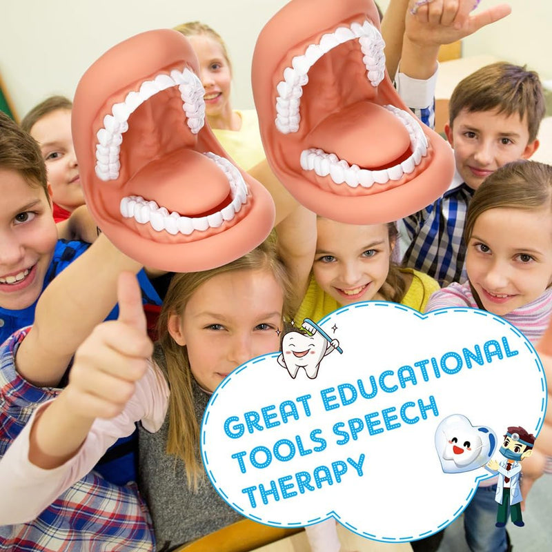 1 Piece Mouth Puppet with Tongue Teeth Mouth Hand Puppet Tooth Mouth Model with Toothbrush for Girls Learning Tool
