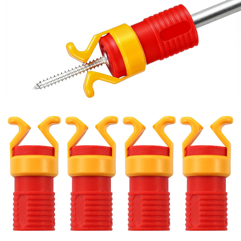 4Pcs ABS Screw Holder Clamp,Screw Holder Clamp Fixing,Screw Gripper Holding Tool for Woodworking(Red)