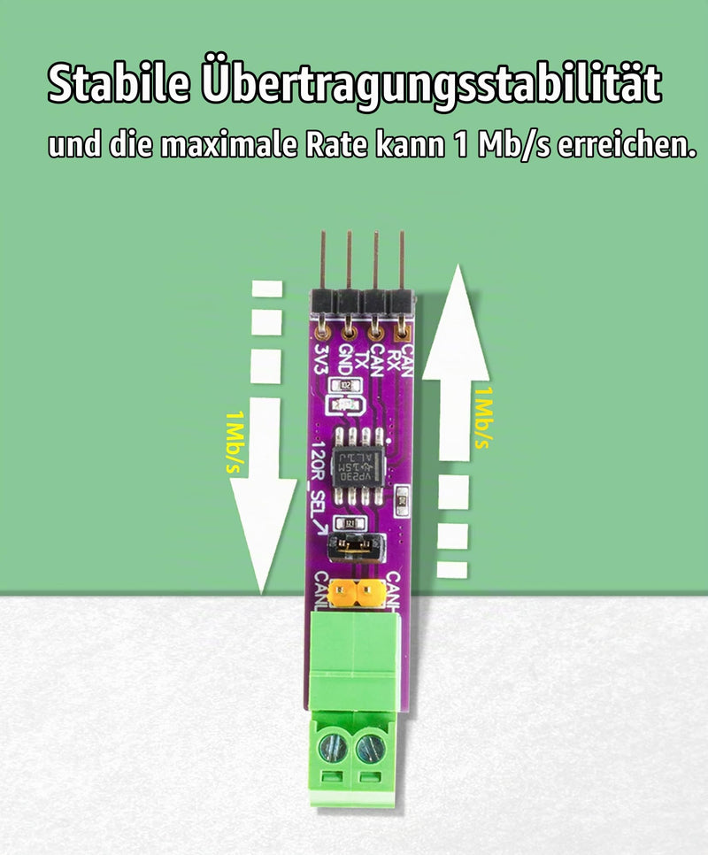 SN65HVD230 CAN Board Communication Module, Single Channel CAN Bus Transceiver, with Power Indicator